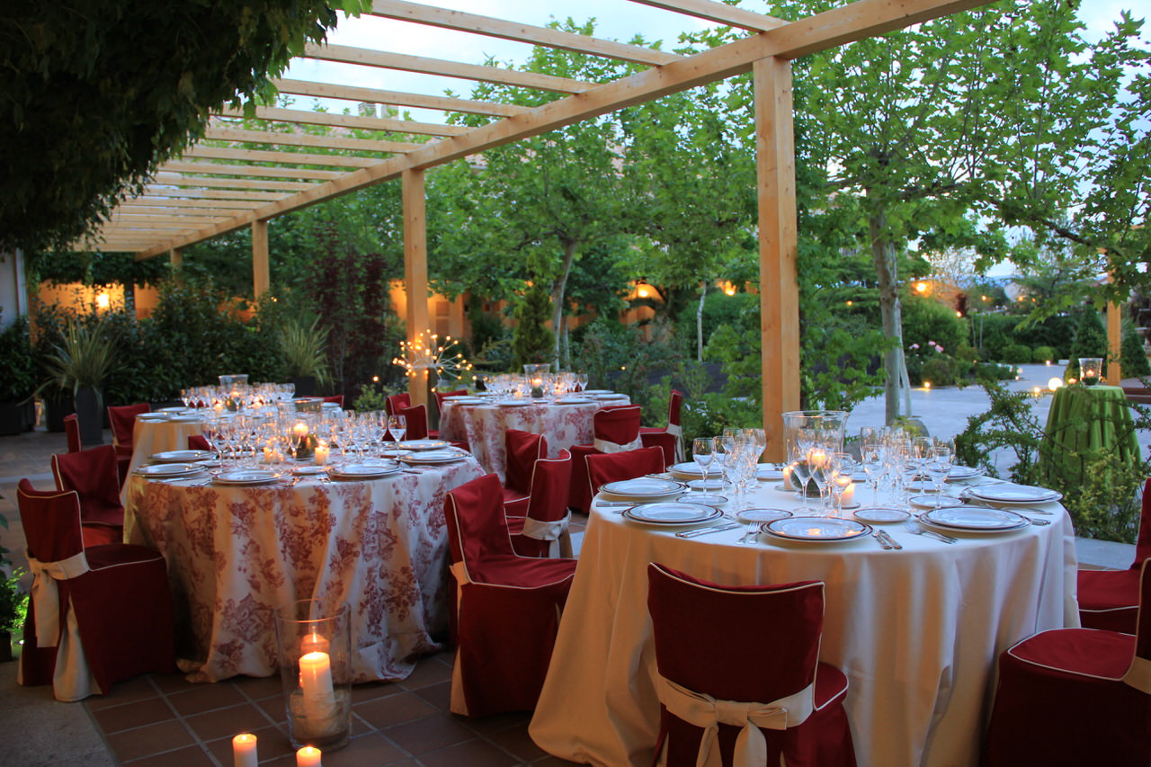 banquete en el porche